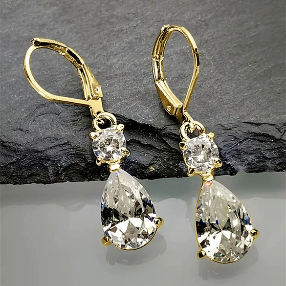 Earrings Copper Light Luxury Drop Shape Geometric