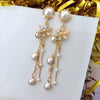 Earrings Copper Light Luxury Geometric Electroplating 925 Silver Pearl Tassel