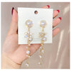 Earrings Copper Light Luxury Geometric Electroplating 925 Silver Pearl Tassel
