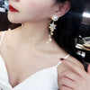 Earrings Copper Light Luxury Geometric Electroplating 925 Silver Pearl Tassel