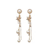 Earrings Copper Light Luxury Geometric Electroplating 925 Silver Pearl Tassel