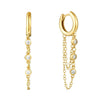 Earrings Copper Plated With Real Gold Geometric Tassel Long Ear Buckle For Women