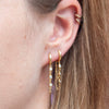 Earrings Copper Plated With Real Gold Geometric Tassel Long Ear Buckle For Women
