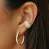 Earrings Copper Plated With Real Gold Geometric Zirconia Design