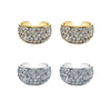 Earrings Copper Plated With Real Gold Geometric Zirconia Design
