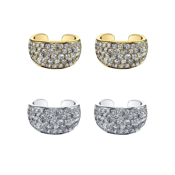 Earrings Copper Plated With Real Gold Geometric Zirconia Design