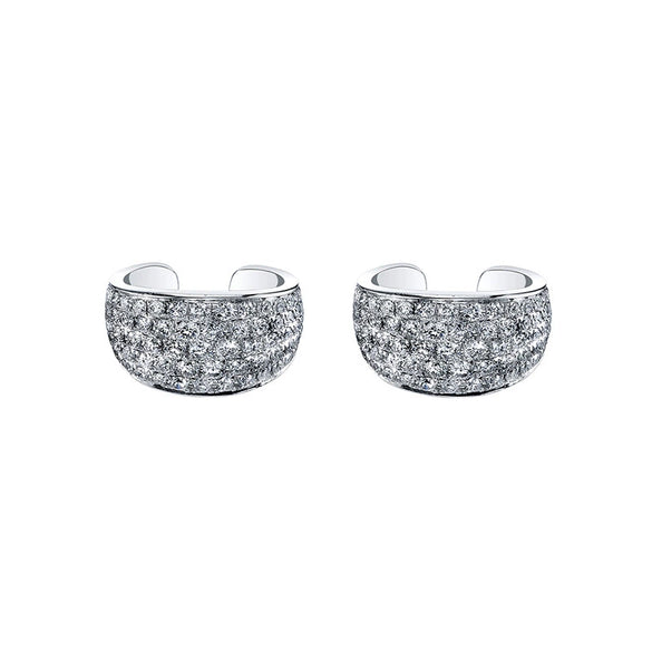 Earrings Copper Plated With Real Gold Geometric Zirconia Design