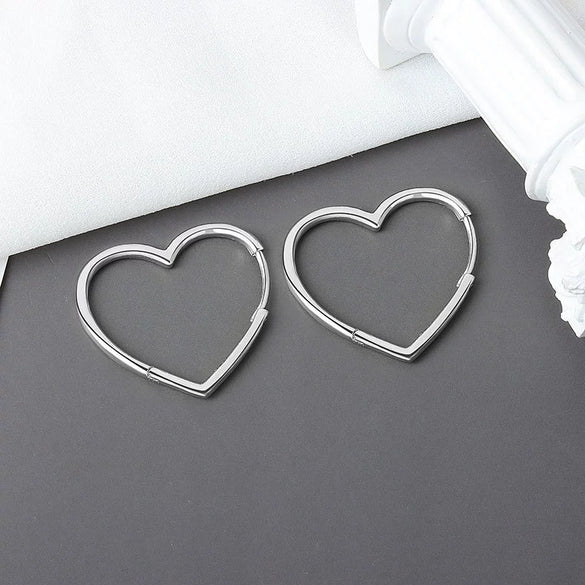 Earrings Copper S925 Heart Glitter Electroplating Elegant