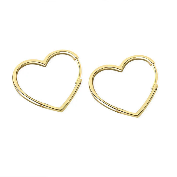 Earrings Copper S925 Heart Glitter Electroplating Elegant