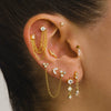 Earrings Copper S925 Silver Needle Chain Tassel Personality Niche Zirconia Leaves Design