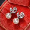 Earrings Copper Set With Zircon And Imitation Pearl Geometric Horse Eye Style For Women