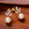 Earrings Copper Set With Zircon And Imitation Pearl Geometric Horse Eye Style For Women