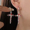 Earrings Copper 925 Silver Geometric Gold Plated Inlaid Zirconia Women's