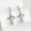 Earrings Copper 925 Silver Geometric Gold Plated Inlaid Zirconia Women's