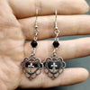 Earrings Copper 925 Silver Geometric Gold Plated Inlaid Zirconia Women's