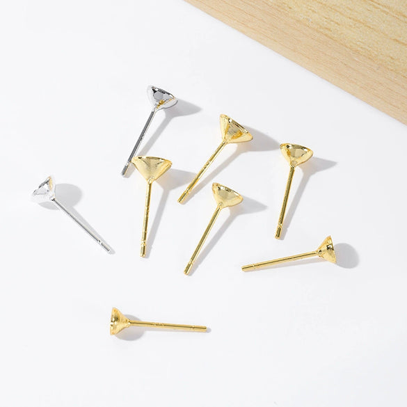 Earrings Copper 925 Silver 18K Gold Plated Allmatch Geometric Electroplated