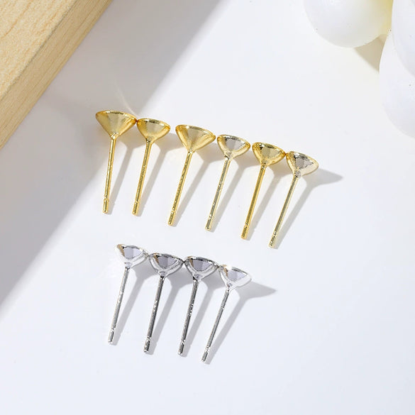 Earrings Copper 925 Silver 18K Gold Plated Allmatch Geometric Electroplated