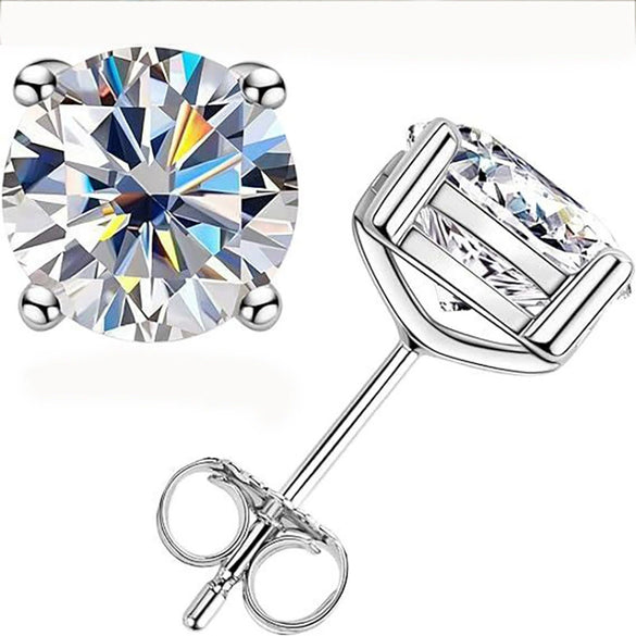 Earrings Copper Zircon Geometric Inlay Style