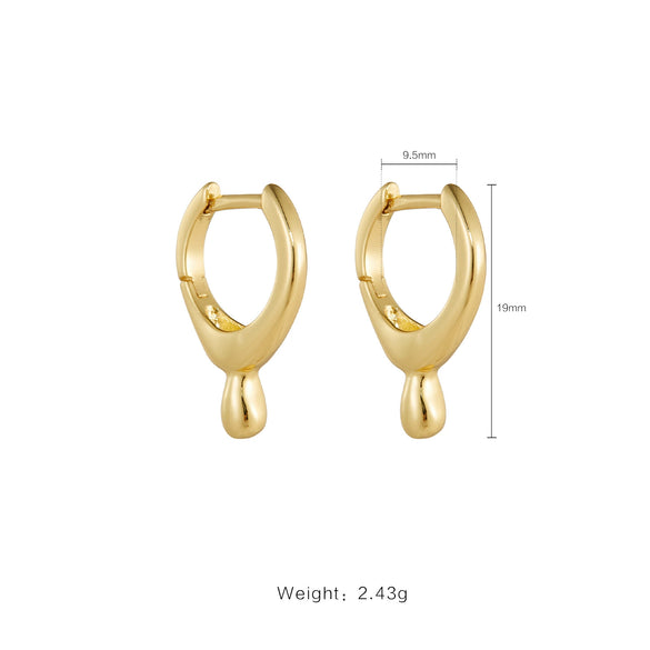 Earrings Copper Zircon Inlaid Electroplated Platinum 18K Gold Classic Highend Niche Design