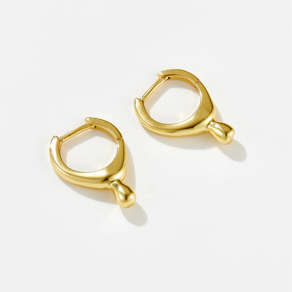 Earrings Copper Zircon Inlaid Electroplated Platinum 18K Gold Classic Highend Niche Design