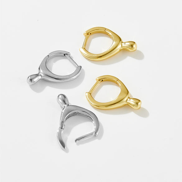 Earrings Copper Zircon Inlaid Electroplated Platinum 18K Gold Classic Highend Niche Design