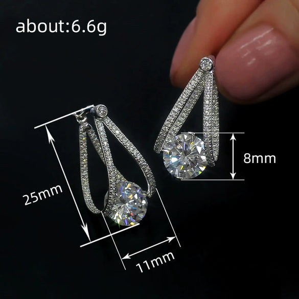 Earrings Copper Zirconia Geometric Style Women's Jewelry