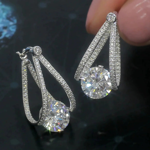 Earrings Copper Zirconia Geometric Style Women's Jewelry