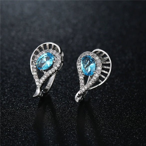 Earrings Diamond Geometric Hollow Zircon Crystal Water Drop Fashion Jewelry For Women