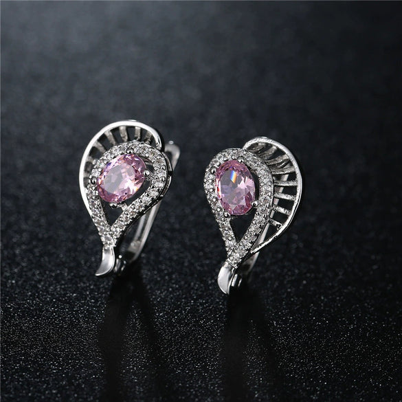 Earrings Diamond Geometric Hollow Zircon Crystal Water Drop Fashion Jewelry For Women