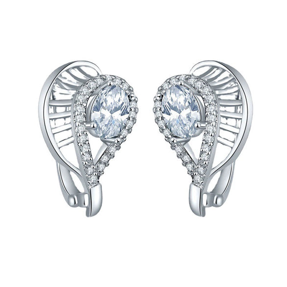 Earrings Diamond Geometric Hollow Zircon Crystal Water Drop Fashion Jewelry For Women