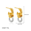 Earrings Ear Cuffs Copper Twotone Round Bead Cring Ushaped Electroplated Fashion Minimalist Style Unisex Ear Accessories
