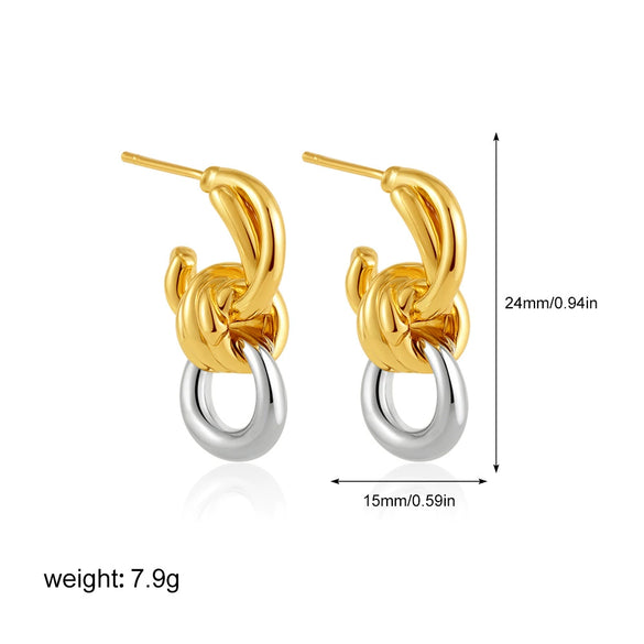 Earrings Ear Cuffs Copper Twotone Round Bead Cring Ushaped Electroplated Fashion Minimalist Style Unisex Ear Accessories