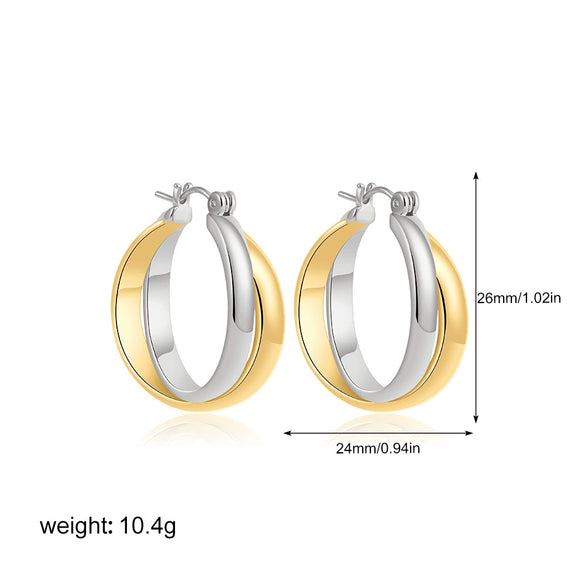 Earrings Ear Cuffs Copper Twotone Round Bead Cring Ushaped Electroplated Fashion Minimalist Style Unisex Ear Accessories