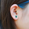 Earrings Eggshaped Emerald S925 Silver Claw Inlaid Retro Geometric Style