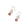 Earrings Freshwater Pearl Strawberry Crystal Powder Natural Ice Penetrant Oblate Flat Round Steamed Bread Round
