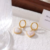 Earrings Heartshaped Titanium Steel Minimalist Geometric Electroplated