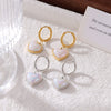 Earrings Heartshaped Titanium Steel Minimalist Geometric Electroplated