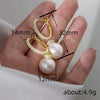 Earrings Imitation Pearl Copper Inlaid Zircon Geometric Elegant