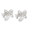 Earrings Imitation Pearls Bow Tie Geometric Electroplating For Women