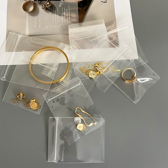 Earrings Jewelry Self Sealing Bag With Pp Material High Transparent Sealed Bag Pp Clip Chain Bag Agarwood Medicine Text