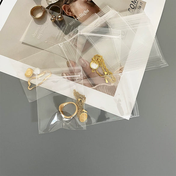 Earrings Jewelry Self Sealing Bag With Pp Material High Transparent Sealed Bag Pp Clip Chain Bag Agarwood Medicine Text