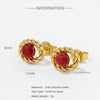 Earrings Mixed Material Inlaid Ruby Geometric Flower Electroplated For Women