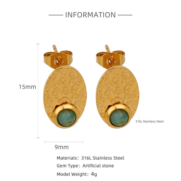 Earrings Mixed Material Inlaid Ruby Geometric Flower Electroplated For Women