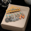 Earrings Mixed Materials Alloy Distressed Leaves Bohemian Style