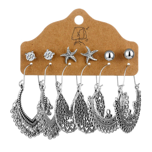 Earrings Mixed Materials Alloy Distressed Leaves Bohemian Style