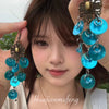 Earrings Mixed Materials Flower Geometric Electroplating Bohemian Seaside Resort Style