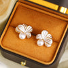 Earrings Natural Freshwater Pearl Copper Geometric Electroplating For Women