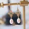 Earrings Natural Freshwater Pearl Drop Shape 14K Gold Plated Copper