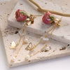 Earrings Natural Freshwater Pearl Forest Style Retro Butterfly Flower Shape Purely Handmade For Women