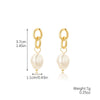 Earrings Pearl Chain Retro Geometric Metal Electroplated For Women